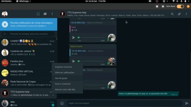 GTK Whats um cliente de WhatsApp promissor em acessibilidade para Linux смотреть онлайн