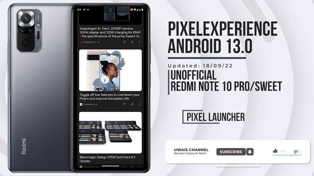 PixelExperience - UNOFFICIAL | Android 13.0 | Redmi Note 10 Pro | Sweet | UWAIS CHANNEL смотреть онлайн