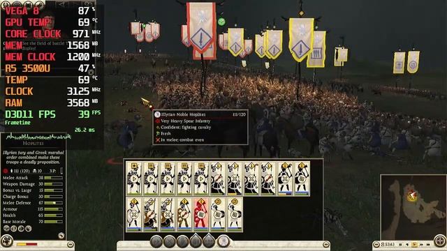 Total War: Rome II | Ryzen 5 3500U | VEGA 8 | 12GB RAM | 35W TDP [Lenovo Ideapad S145] смотреть онлайн