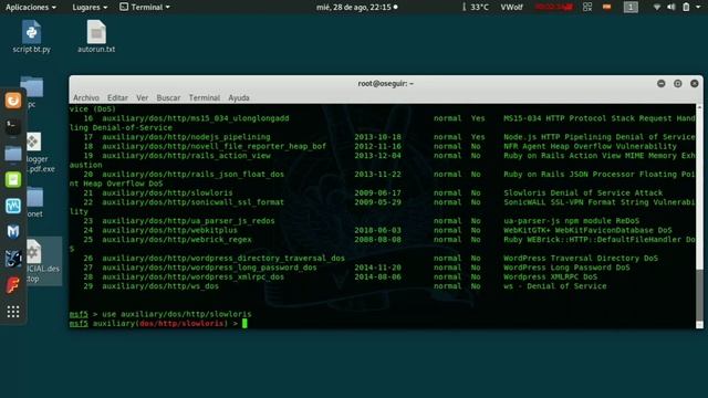 DoS Desde Metasploit //VWolfApp смотреть онлайн