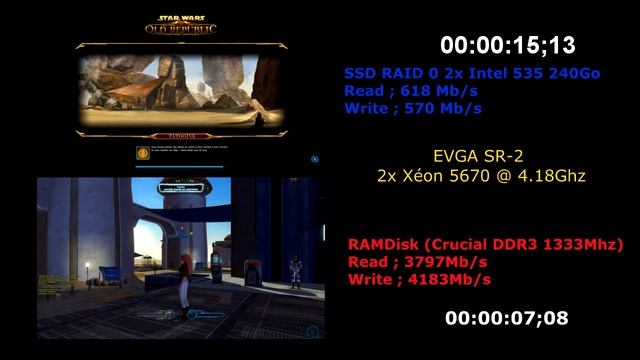 SWTOR loading map, RAMDisk VS Raid 0 SSD Intel смотреть онлайн
