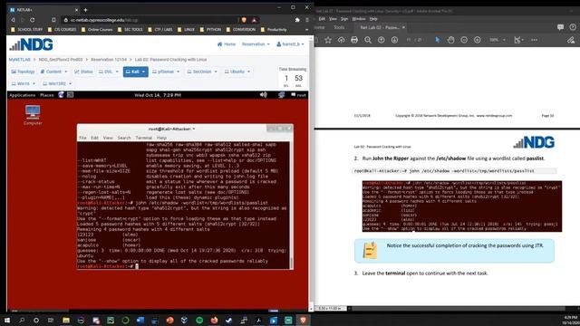 Security+ NETLAB+ 2 - Password Cracking with John the Ripper and Hashcat (Linux) смотреть онлайн
