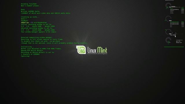 Linux Mint 10 desktop with Conky Lunatico Rings смотреть онлайн