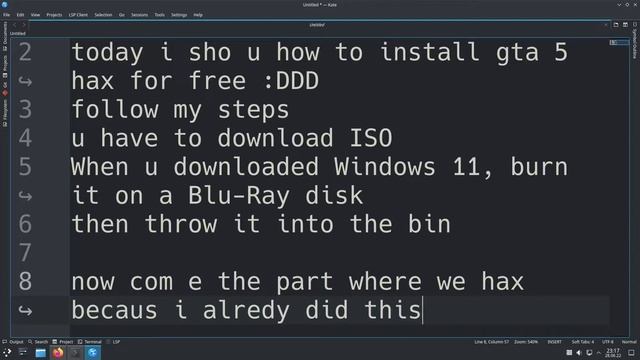how 2 hax gta 5 on arch linux (im elite hax0r) смотреть онлайн