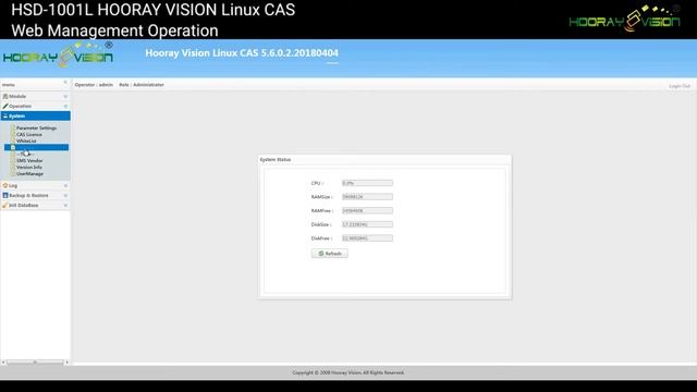 HSD 1001L Hooray Vision Linux CAS网页操作视频 смотреть онлайн