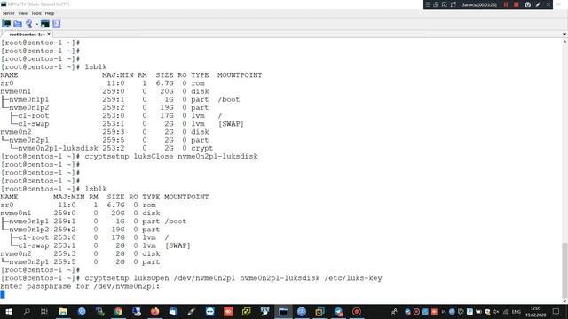 Disk encryption (LUKS) on Centos 8 смотреть онлайн