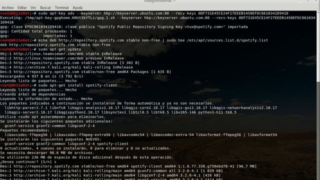 Como instalar Spotify cliente en Kali Linux 2018.2 Rolling смотреть онлайн