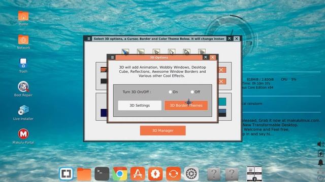 MakuluLinux Core 3D-Compiz Option Expansions смотреть онлайн