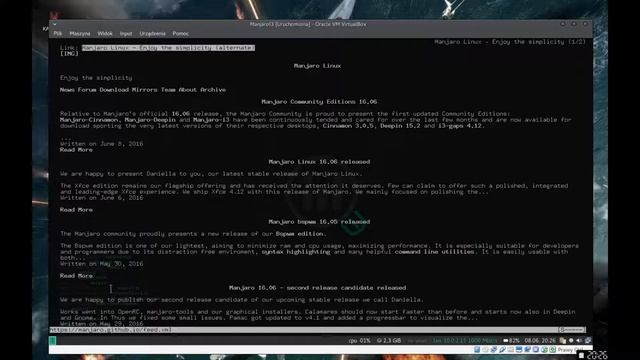 Manjaro Linux 16.06 Community Edition i3 смотреть онлайн