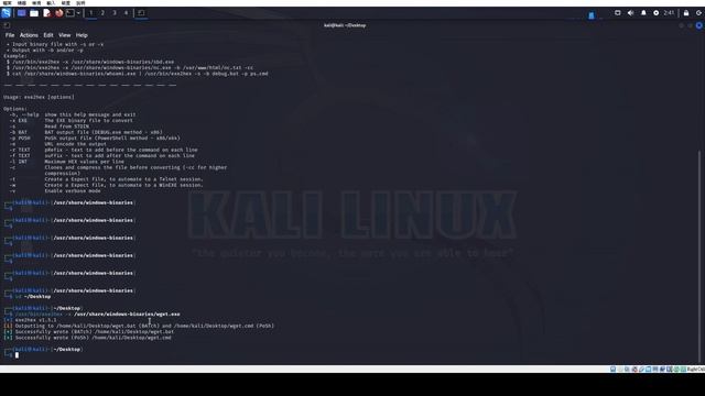 Kali - exe2hex смотреть онлайн