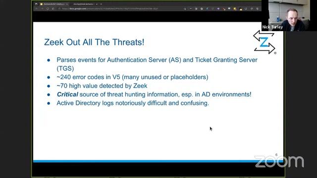 ZW21-Day2-Kerberos haters guide to Zeek Threat Hunting-NickTurley смотреть онлайн