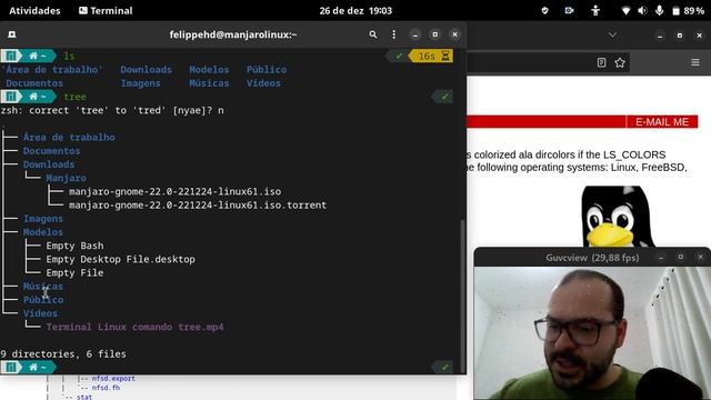 Terminal Linux comando tree смотреть онлайн