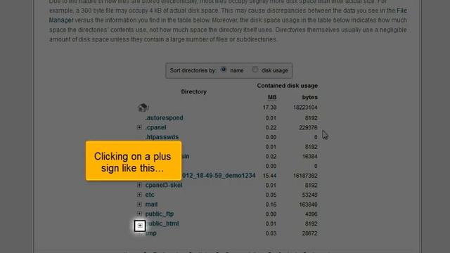Disk Space Usage tool in cPanel смотреть онлайн