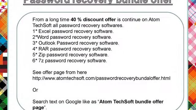 Atom TechSoft 7z password recovery software смотреть онлайн