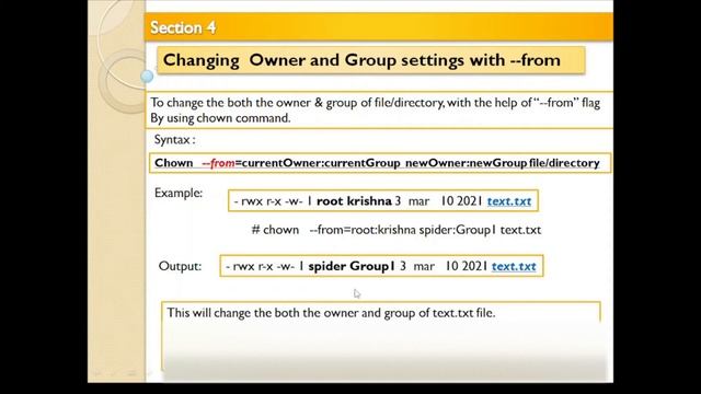 26. File Permissions || Changing owner & group settings by using --from flag || Linux in Hindi || смотреть онлайн