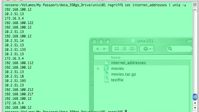Unix 101 Commands: uniq (unique) смотреть онлайн