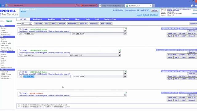 ZeroShell Raidus Demo using GNS3 and Virtualbox смотреть онлайн