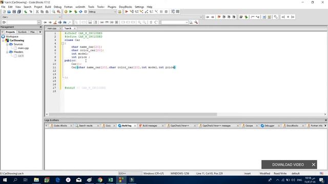 Create Header file and source file in c++ using code blocks смотреть онлайн