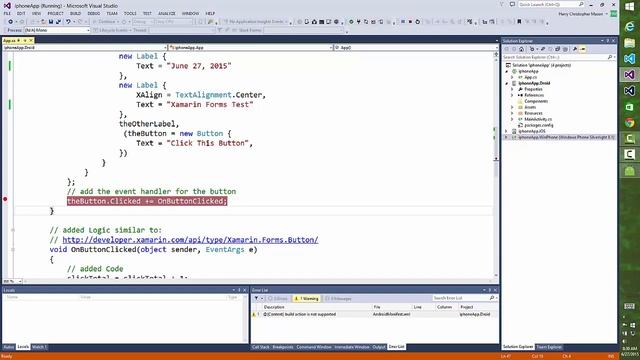 Xamarin Forms First Try in Visual Studio смотреть онлайн