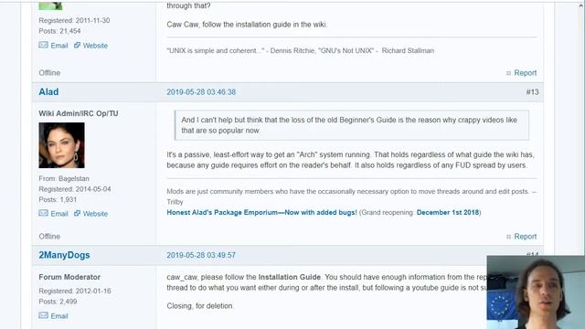 Following a YouTube guide is not supported (on the Arch Linux forums) смотреть онлайн