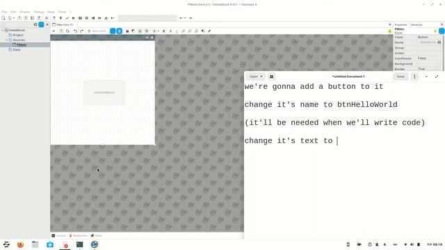 Linux Desktop App Programming with Gambas - Lesson 1 - Hello World смотреть онлайн