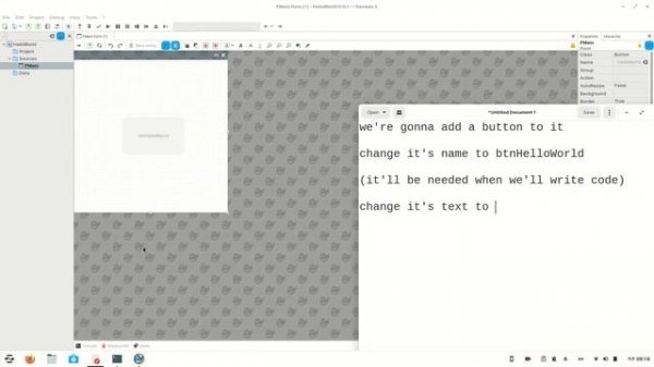 Linux Desktop App Programming with Gambas - Lesson 1 - Hello World