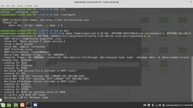 CERN ROOT 6.20 installation in Ubuntu 18.04/Linux Mint 19.3 смотреть онлайн