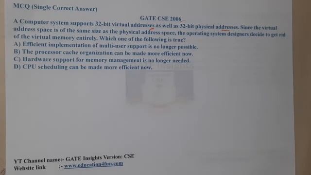 GATE CSE 2006 смотреть онлайн