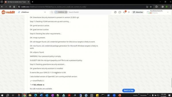 Could not connect to Redis at /var/run/redis-openvas/redis-server.sock: No such file or directory