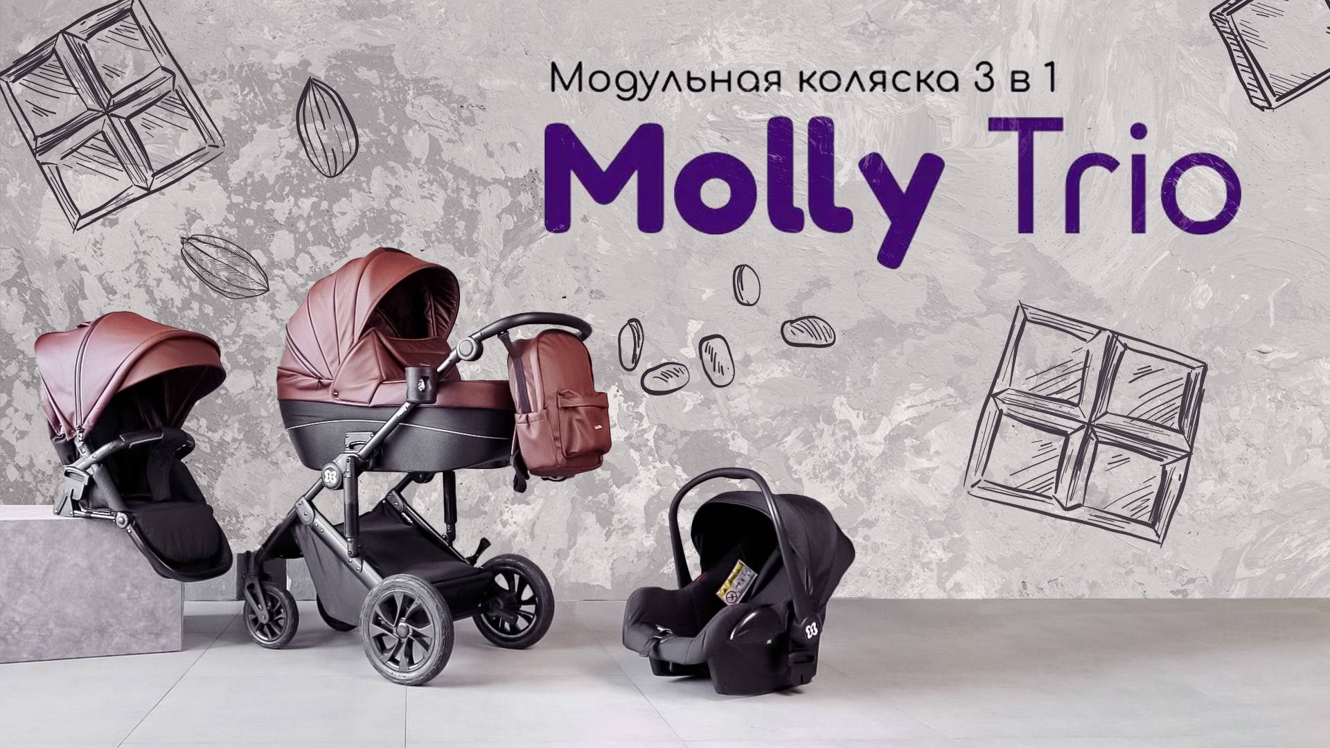 Модульная коляска 3в1 Molly Trio смотреть онлайн