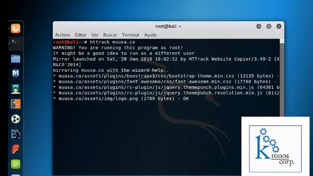 Httrack || Clonación de página web en kali linux смотреть онлайн