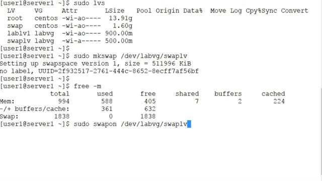 How to Create and Activate Swap Space in an LVM Logical Volume смотреть онлайн