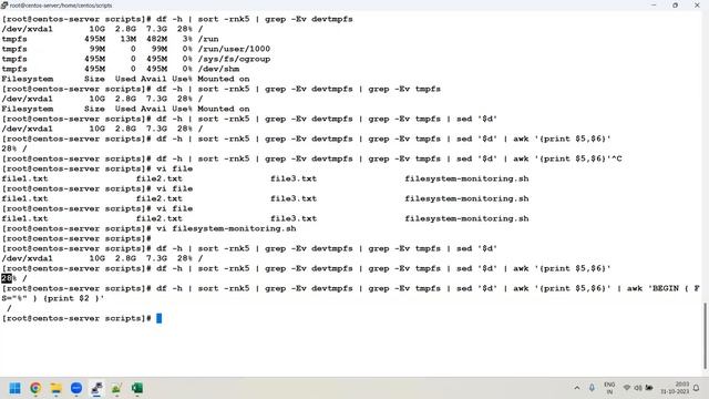 Advance-Linux-Day-19 || script to display server info || script to check filesystem disk usage смотреть онлайн