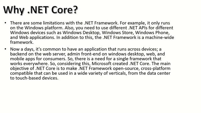 Part#1 - ASP DOT NET CORE TUTORIAL - What is dot net core ? смотреть онлайн