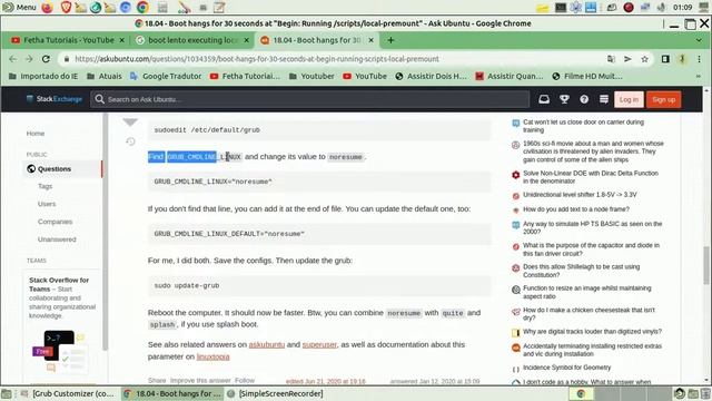 Como corrigir o Boot lento do Linux quando aparecer a mensagem executing local premount scripts. смотреть онлайн