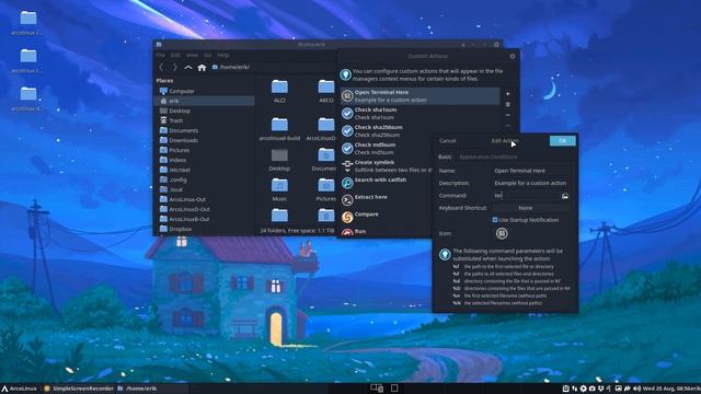 ArcoLinux : 2187 open terminal here - xfce4 - thunar - custom actions are fun смотреть онлайн