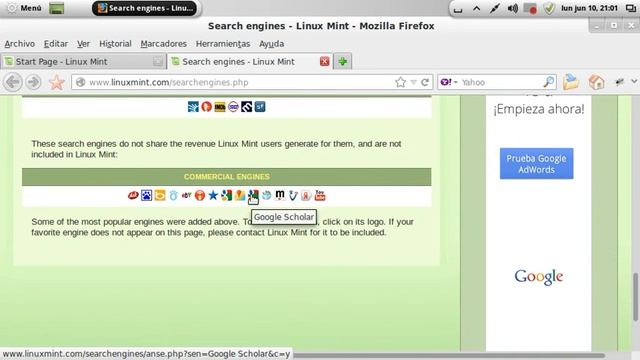 Motores de búsqueda en Linux Mint смотреть онлайн