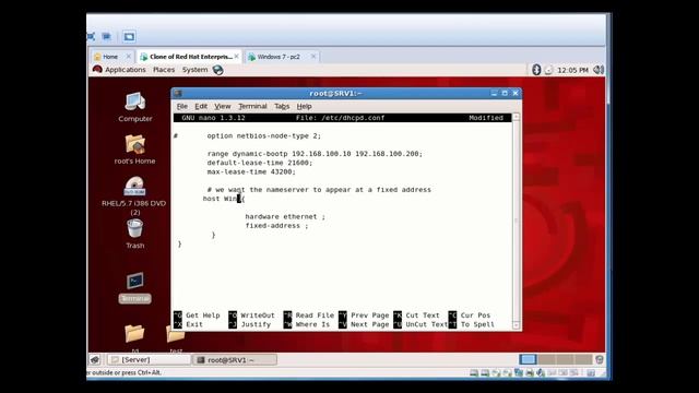 Linux Redhat Entreprise Edition 5 - Installation et configuration de DHCP смотреть онлайн