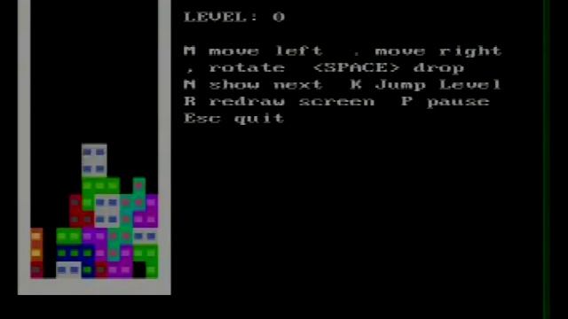 TET.EXE text-mode tetris clone for BBS gameplay смотреть онлайн