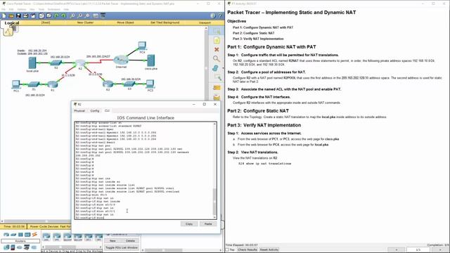 Cisco RnS - Lab 11.2.3.6 Packet Tracer - Implementing Static and Dynamic NAT смотреть онлайн