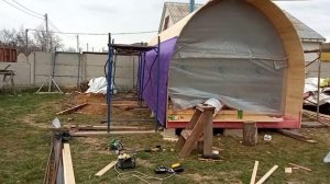 Возведение арочного дома для кемпинга 3*6 метров.