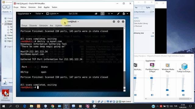 Hacker Kurs - Kali Linux - dmitry port tarama, netdiscover network üzerinde ip bulma смотреть онлайн