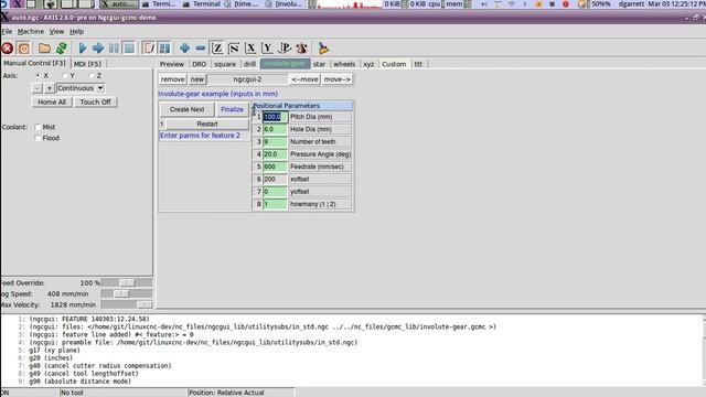 linuxcnc ngcgui gcmc programmable involute gear shape смотреть онлайн