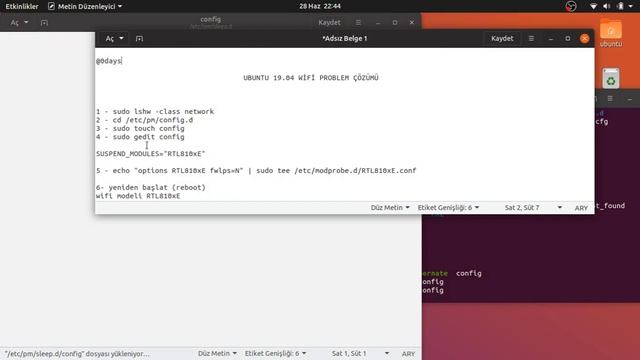 UBUNTU 19.04 WİFİ SORUNU ÇÖZÜMÜ//UBUNTU 19.04 WİFİ PROBLEM FİX смотреть онлайн