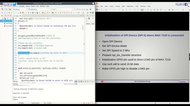 Using SPI in Embedded Linux Part 3: Code Explanation, LED Matrix Display Controller смотреть онлайн