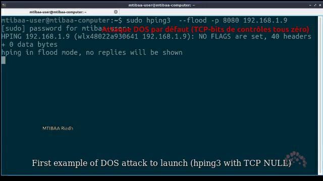 hping3 command for DOS/DDOS ATTACK - MTIBAA Riadh смотреть онлайн