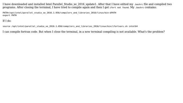 Ubuntu: ifort: command not found смотреть онлайн