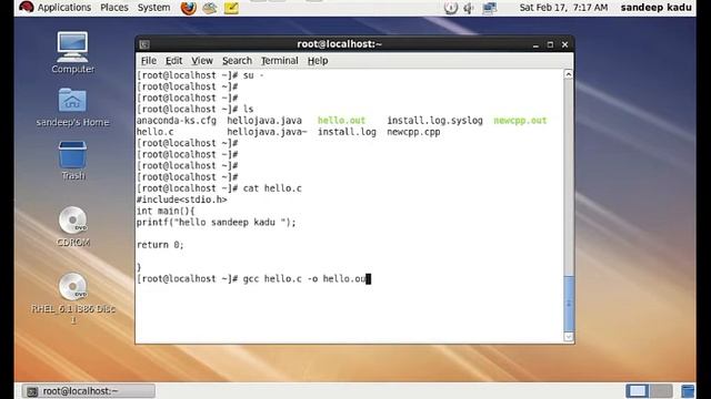 How to run C,C++,C#,JAVA programs in Linux by sandeep Kadu. смотреть онлайн