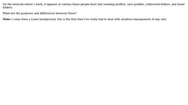 Difference between Roaming profiles, User Profile, Home Folder, and Redirected Folders? смотреть онлайн