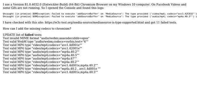 Video-Codecs in Chromium missing смотреть онлайн